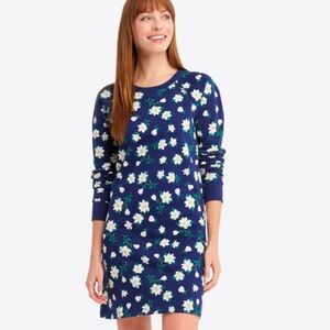 Draper James Natalie Blue Floral Sweatshirt Dress in Magnolia Women’s Size Large